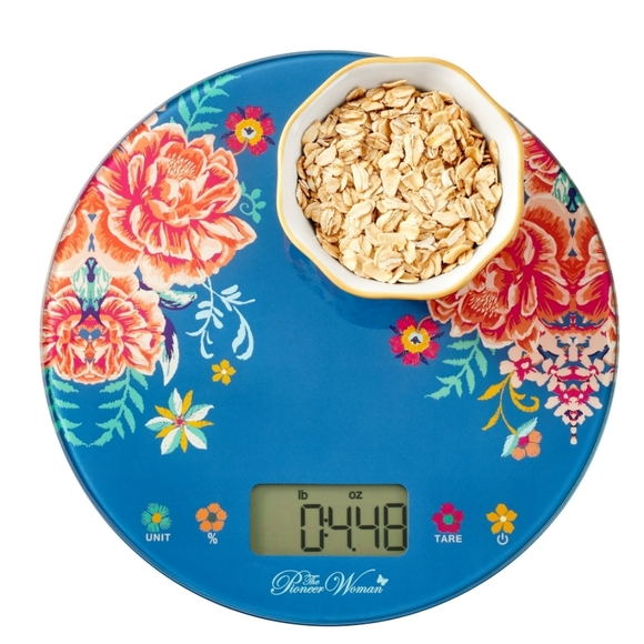 ❤️ SALE New Pioneer Woman Keepsake Floral 15 Lbs Bakery Digital Glass Scale - Picture 1 of 7